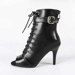 Dance and Sway Women's Black Leatherette Dance Shoes, Size 9